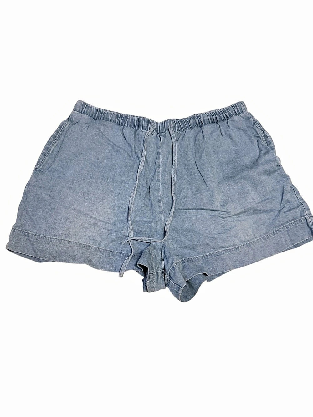 C&s by cloth and stone XL Chambray Drawstring Elastic Waist Shorts 